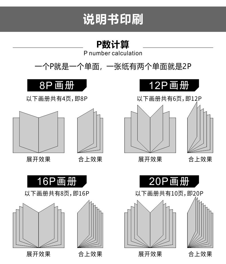 Double -sided three -fold page poster Printing Bookmark Printing Description Calligraphy Book Printing