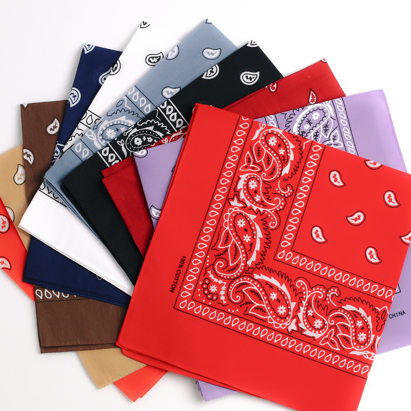 Bandanas directas de fábrica transfronteriza Paisley multifuncional de anacardo flor cuadrada bufanda de algodón deportes al aire libre