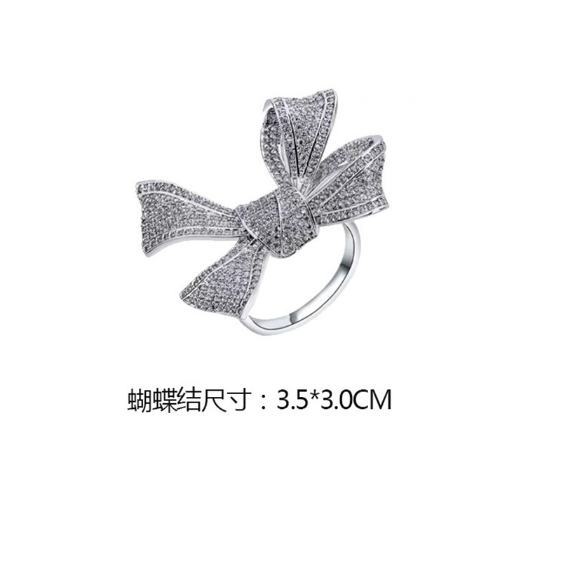 Korean New Diamond Bow Bow Ring For Women Wholesale display picture 2