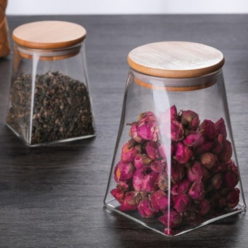 Tarro de almacenamiento cuadrado de gran capacidad de vidrio cuadrado tarro de vidrio de borosilicato tarro de almacenamiento tarro sellado tarro de almacenamiento de alimentos