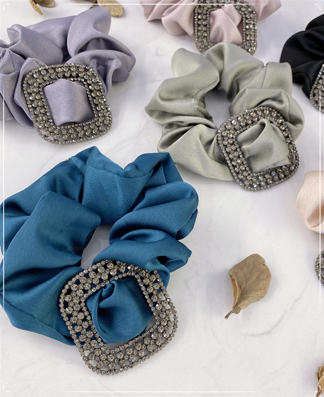 Korean Girl High Elastic Silk Hair Ring New Bm Ponytail Tie Head Release Art Czech Square Hair Scrunchies Nihaojewelry Wholesale display picture 6