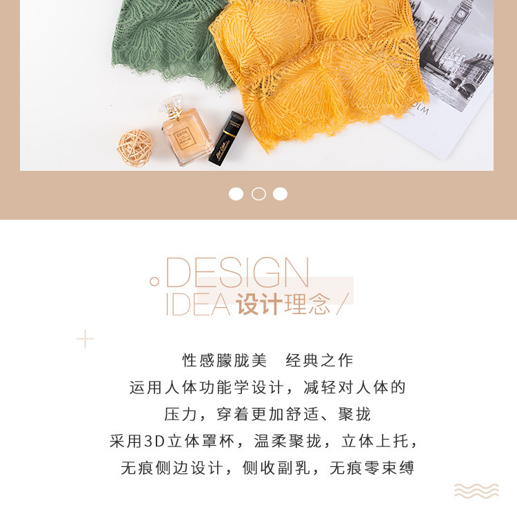 Summer new collection: Slim shoulder strap, eyelash, lace, beautiful back wrap, no steel ring, chest pad, base layer, halter top, women's strapless top detail image 2
