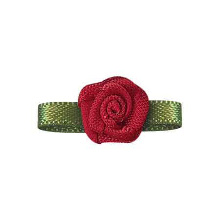Yao Ming flor decoración hecha a mano cinta flor palabra hoja 2 puntos Rosa DIY material ropa horquilla decoración cinta flor