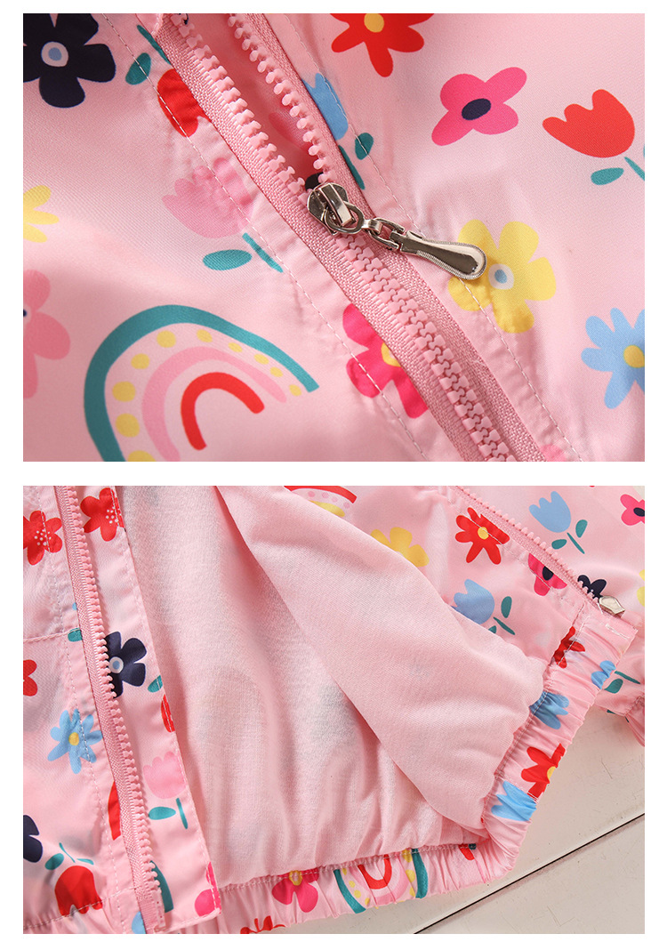 Fashion Animal Cartoon Flower Printing Polyester Girls Outerwear display picture 1