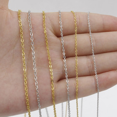 1/1.5/2mm Square Link Stainless Steel Chain Necklace Cable Chains Necklace 45cm