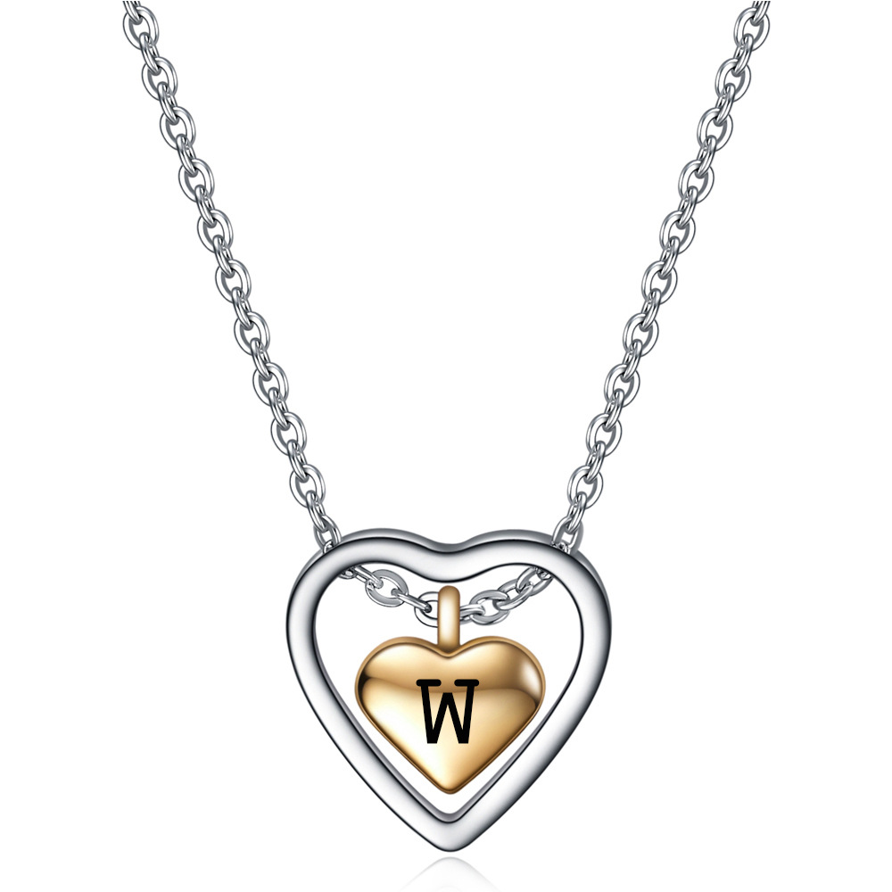 12g Weight Pendant Necklace Classification 1 Piece Quantity Daily Occasion Titanium Steel Material Heart Shape Pattern Women'S Gender Plating Design Fashion Style Fashion Heart Shape Titanium Steel Plating Pendant Necklace 1 Piece 57