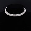 Fashionable accessory, choker for bride, crystal, short necklace, Korean style, wholesale, diamond encrusted