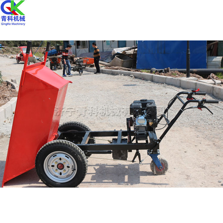 手推式汽油三轮车 灰斗车乡村修便道运输工具 小型推拉运输车