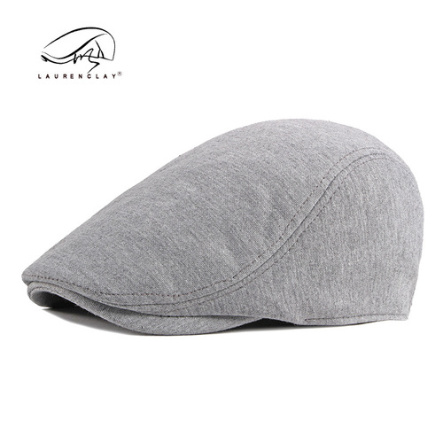 Men's Beret Simple Plain Duckbill Cap Solid Color Knitted Hat Spring and Autumn Season Korean Style Forward Hat Women's British Retro