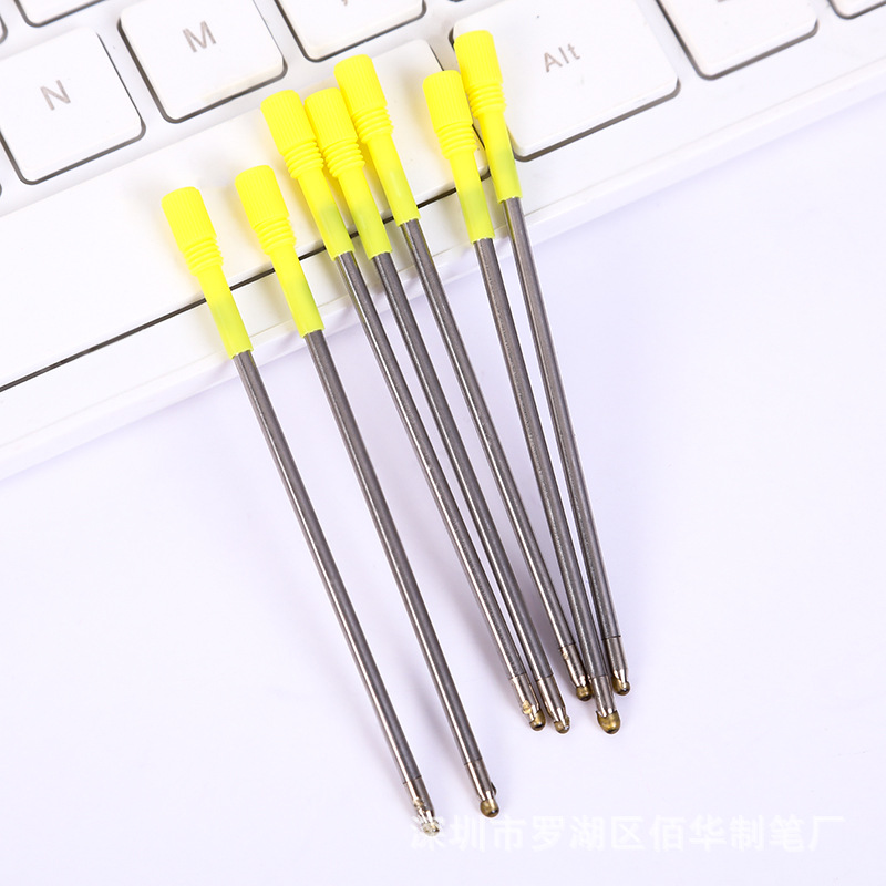 Full length 82MM 8.2CM ballpoint pen core metal replacement core rotating diamond refill smooth 1.0mm