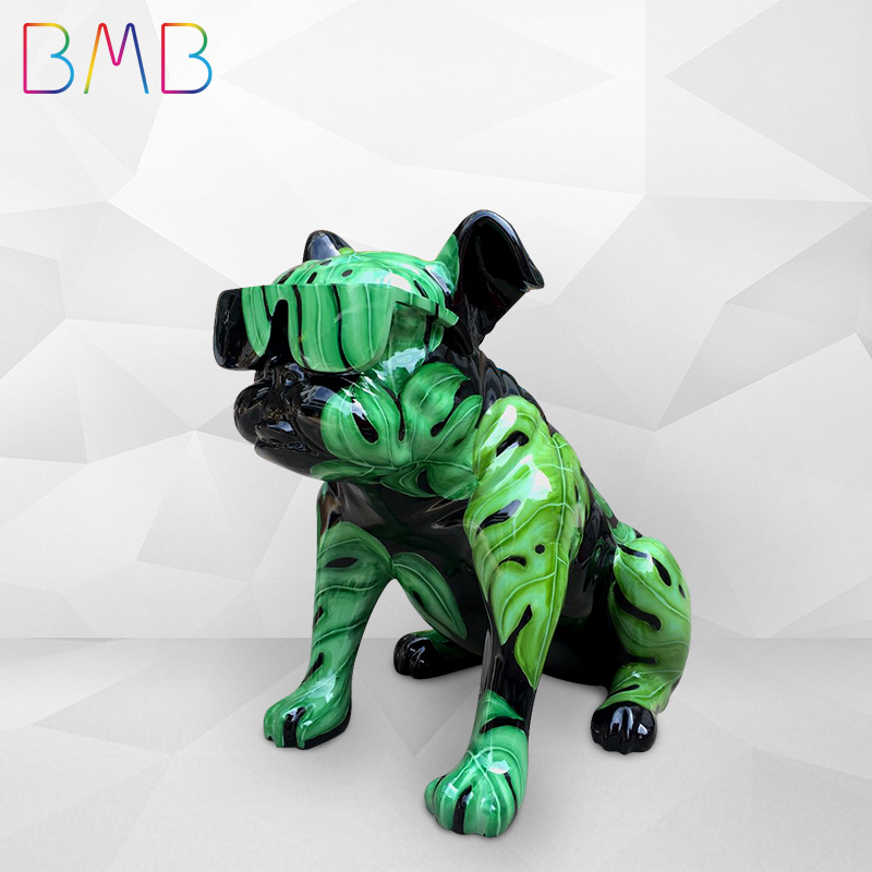 BMB Modern Shanghai Home Furnishing FRP animal Sculpture Bulldog medium , please Decoration Sales offices decorate Mei Chen