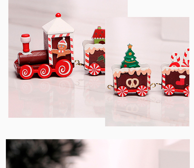 90g Weight Ornaments Event & Party Supplies 1 Set Quantity Indoor Occasion Wood Material Christmas Fashion Christmas Tree Train Gift Box Wood Indoor Ornaments