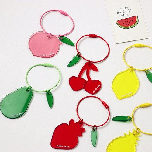 BLUELIFE fruit peach avocado keychain transparent and cute suitable for airpods pendant