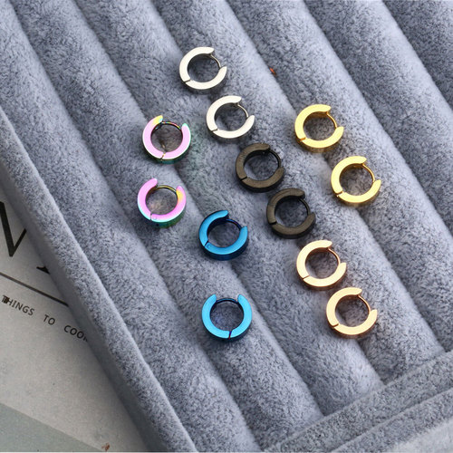 Cross-border stainless steel earrings, high-end earrings, earrings, rose gold polished earrings, female simple earrings, male earrings