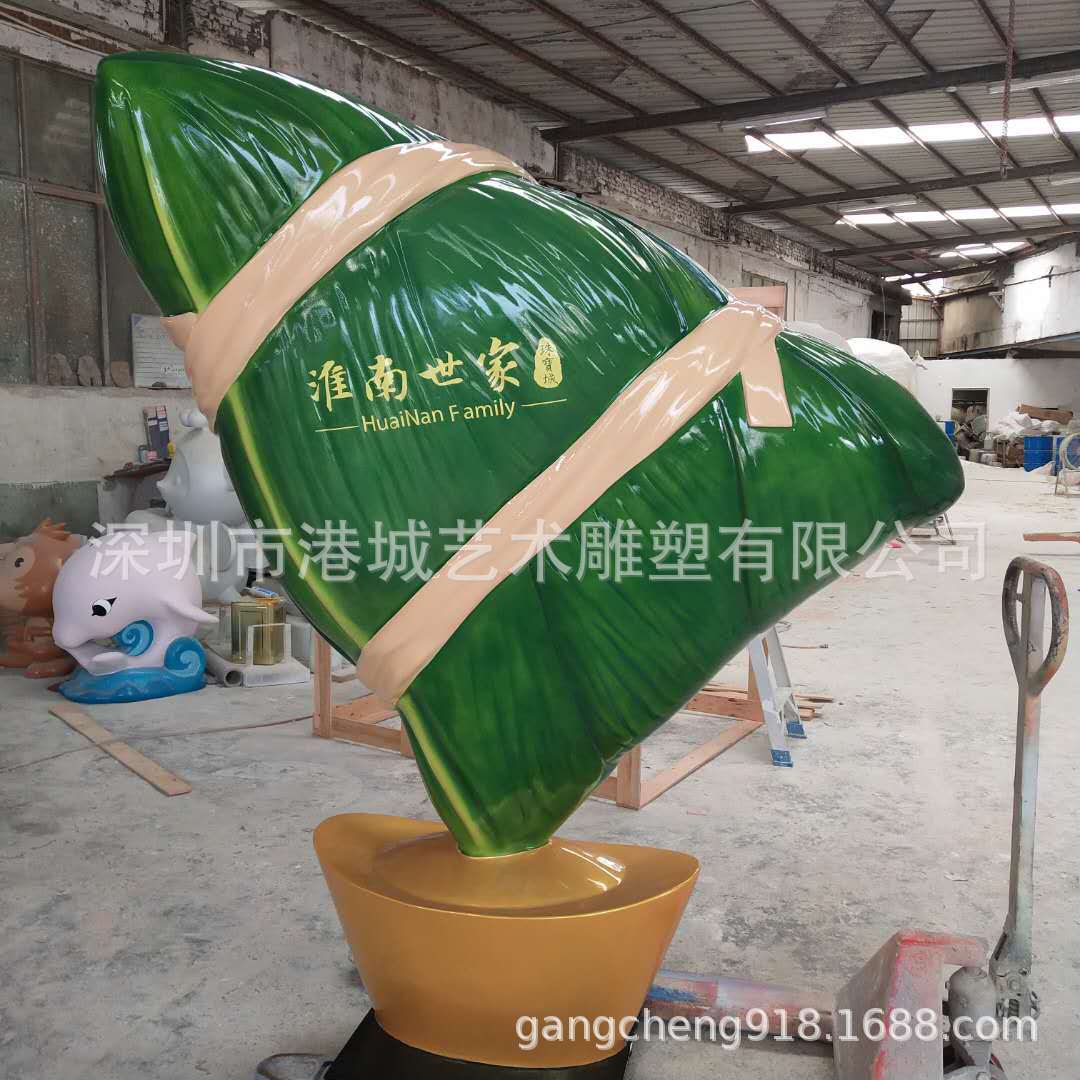活动旅游区端午节仿真龙舟模型玻璃钢粽子雕塑像节日场景布置道具