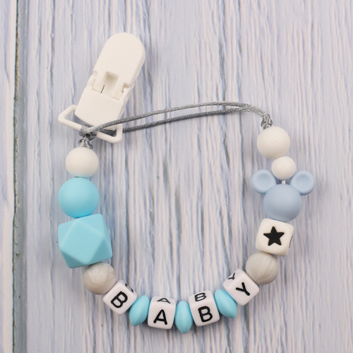 Amazon AliExpress baby pacifier anti-drop chain cartoon silicone pacifier chain teether chain baby products