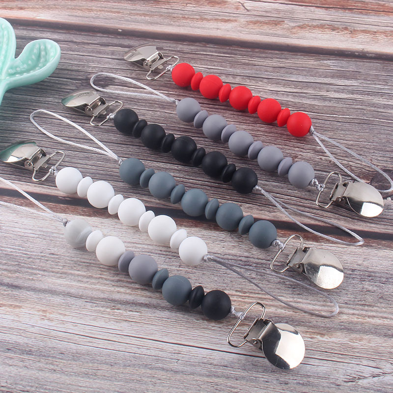 Cadena de chupete para bebé pezón cuerda material de silicona cadena anti-caída suministros maternos e infantiles Comercio exterior Amazon Venta caliente