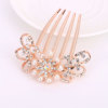 Retro hair accessory with bow, metal hairgrip from pearl, hairpins, flowered, wholesale