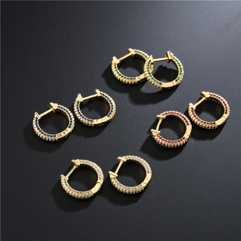 Simple Fashion Style Zircon Copper Geometric Earrings display picture 6