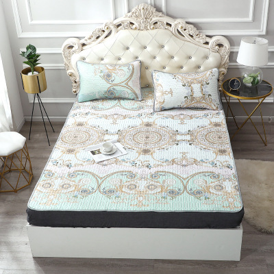 新乳胶凉席三件套可折叠空调软席印花乳胶席套件单双人床乳胶凉席|ru