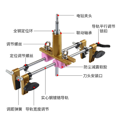 Wooden door hole opener slotting machine front side hole slotting machine modified fingerprint lock small lock body to large lock body