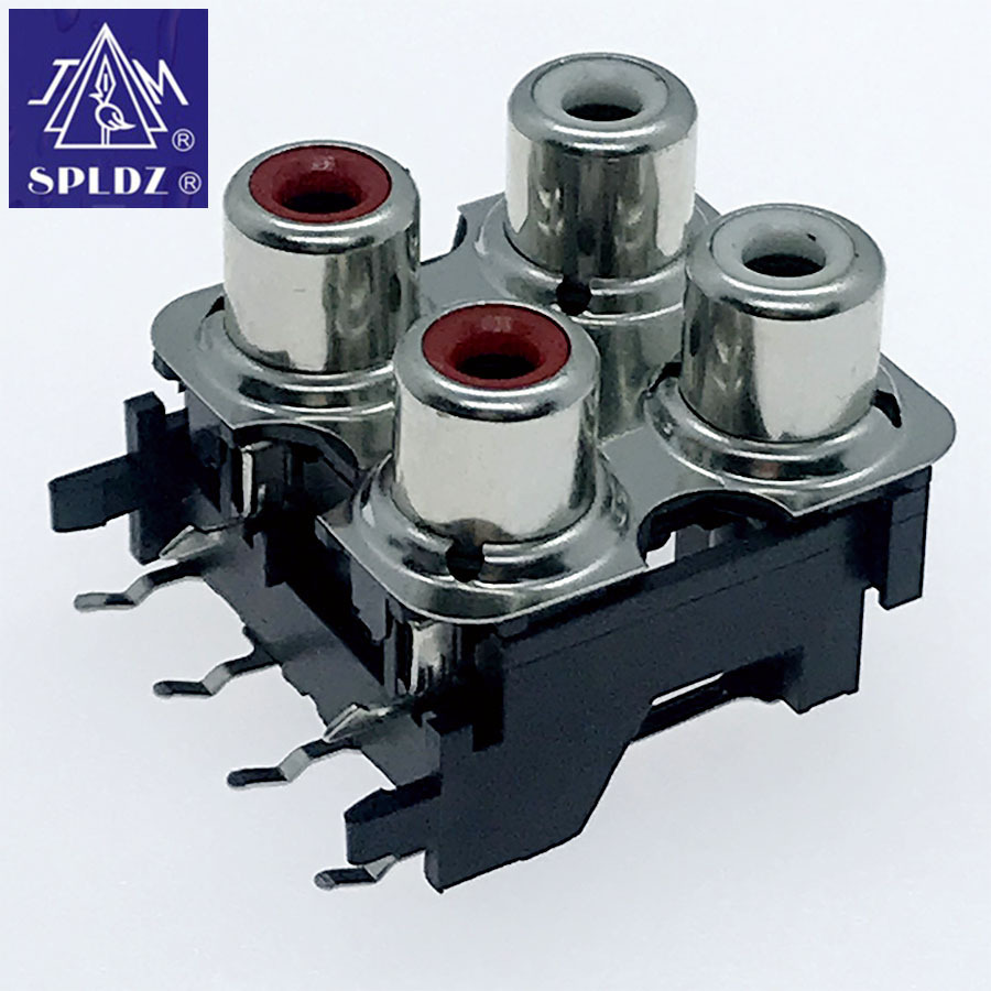 热销音视频插座四孔AV同芯插座AV4-8.4-13D带屏蔽 厂家直供