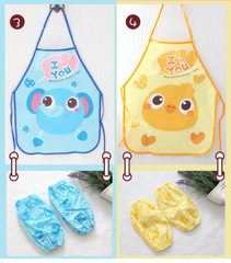 Cartoon Kids' Apron & Sleeves Set – Child-Proof, Stain-Resistant Apron for Painting and Play