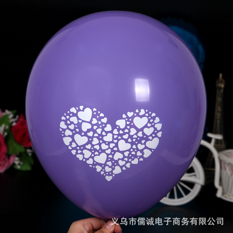 气球批发 表白气球 2.8克12寸加厚加大 印花I LOVE YOU圆形气球详情11