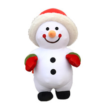 新款充氣聖誕老人卡通人偶服裝大熊貓抖音同款雪人充氣服行走玩偶