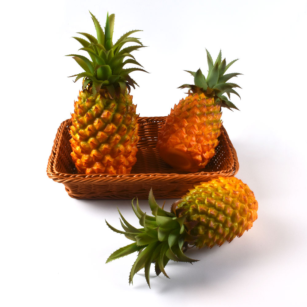 Simulación piña fruta falsa piña de plástico modelo de decoración de ventana accesorios de tiro juguetes educativos de educación temprana para niños