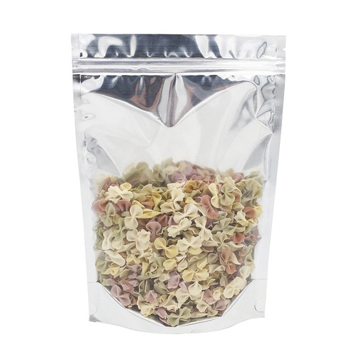 Manufacturer supplies aluminized Yin and Yang self-sealing stand-up bag aluminum foil translucent bag food packaging bag flower tea seal bag silver