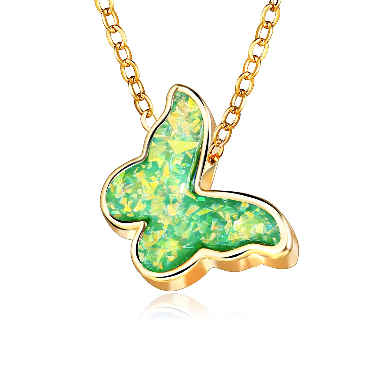 New Multicolor Butterfly Necklace Creative Retro Simple Color Alloy Clavicle Chain display picture 9