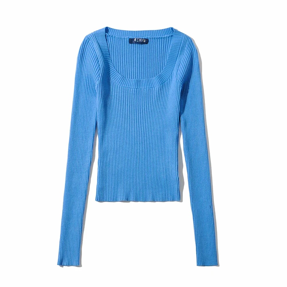 Autumn and winter round neck pure color all-match sweater NSHS24335