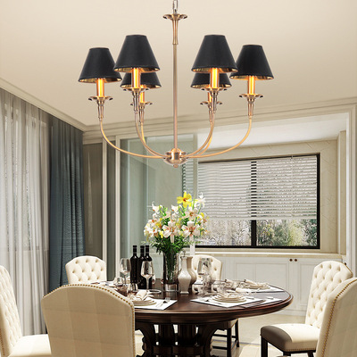 别墅吊灯设计师灯复古吊灯美式铁艺led灯家用吊灯餐厅金色灯具