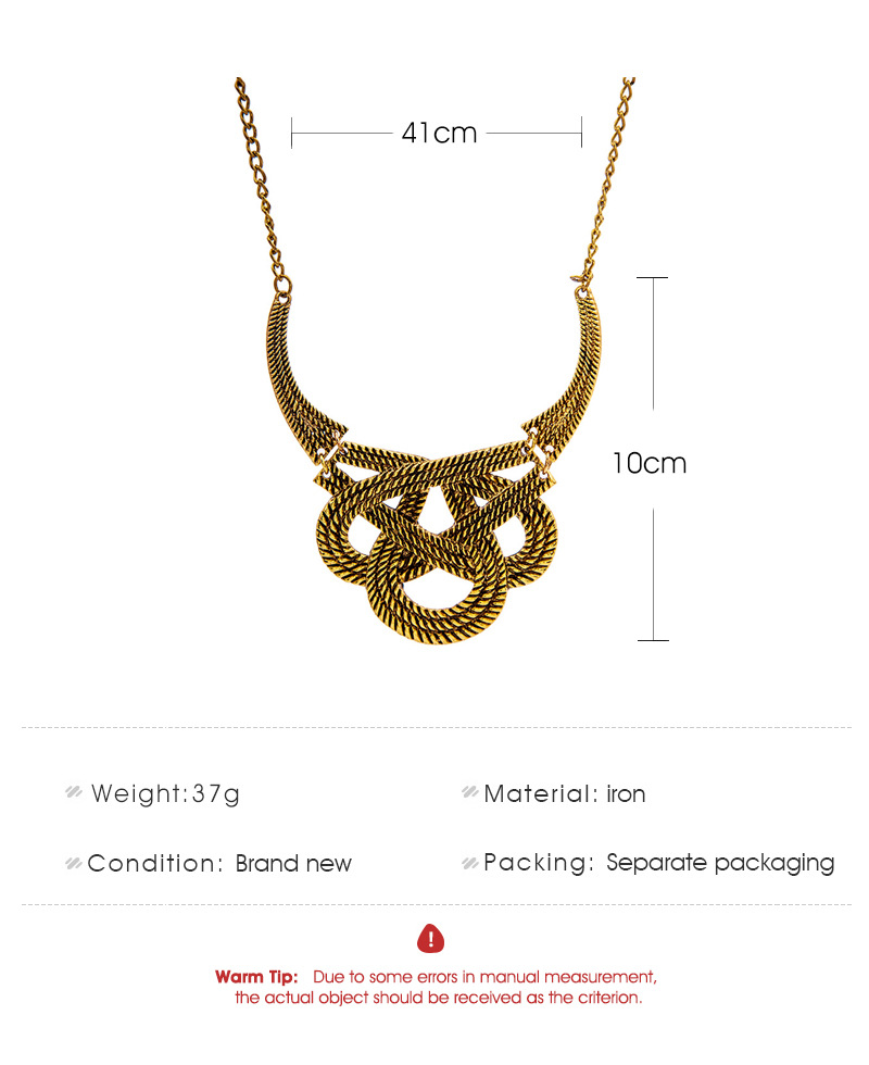 Européen Et Américain Rétro Géométrique Creux En Forme De U Collier Commerce Extérieur Clavicule Chaîne Collier Chandail Chaîne De Bijoux En Gros display picture 1