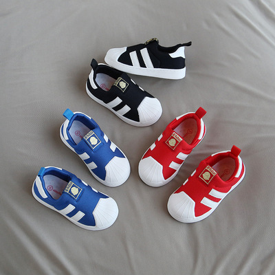 小溜宝2020秋款3-4-5岁贝壳头防撞男女童板鞋防滑软底宝宝学步鞋