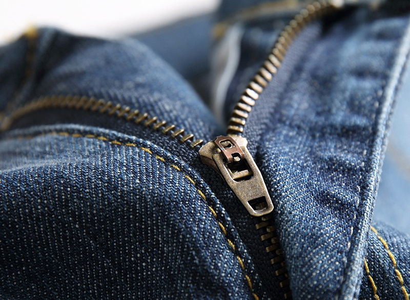 Herren Jeans Im Used Look Gerade Geschnittene Denim Hose Casual_voghion.com
