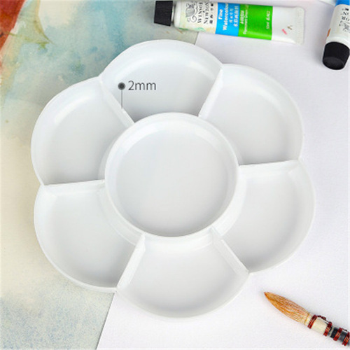 Zhongsheng Double-Layer Large Color Palette Watercolor Paint Palette 7-Grid Covered Plum Color Dish Thick and Durable