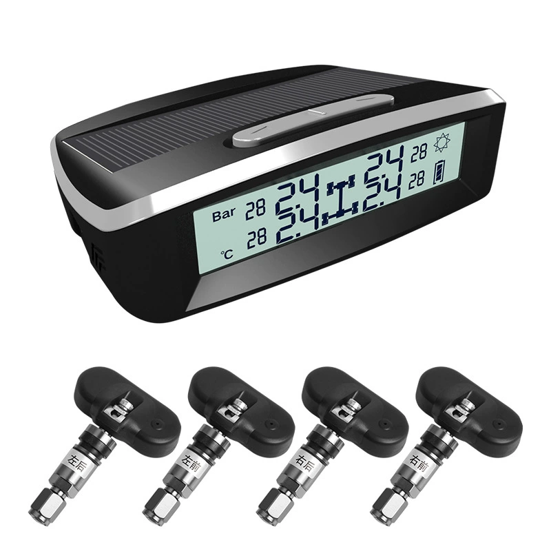 Автомобильный монитор давления в шинах цифровой дисплей Солнечный TPMS беспроводное Обнаружение давления в шинах встроенный датчик Монитор давления в шинах