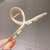 Golden metal hairgrip, big crab pin, shark, hair accessory, South Korea, simple and elegant design