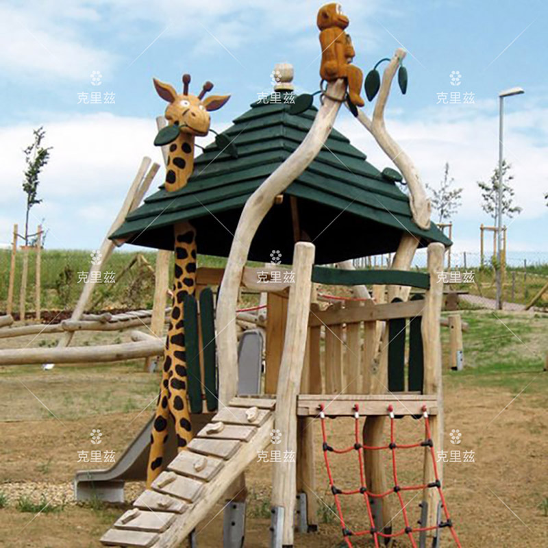 戶外幼兒園木制旅遊區兒童滑梯 度假酒店農場幼兒園公園木制滑梯