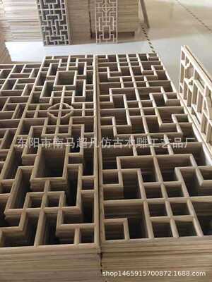 东阳木雕木花格定制中式仿古装修客厅玄关隔断仿古门窗镂空吊顶