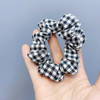 C145-1 New hot selling Korean hair circle pleated large intestine hair circle Japanese sweet plaid rubber rubber band manufacturer direct sales