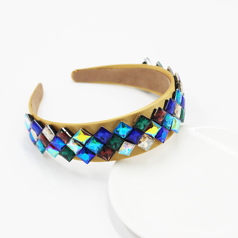 Fashion Wide-sided Square Diamond Headband display picture 6