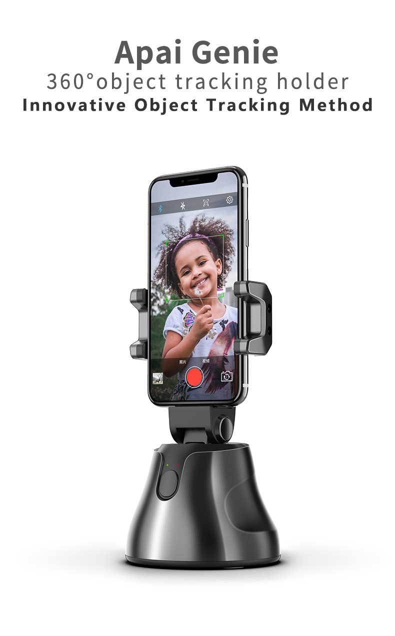 新品网红款自拍神器360度旋转智能跟拍云台AI人脸锁定全景跟拍器