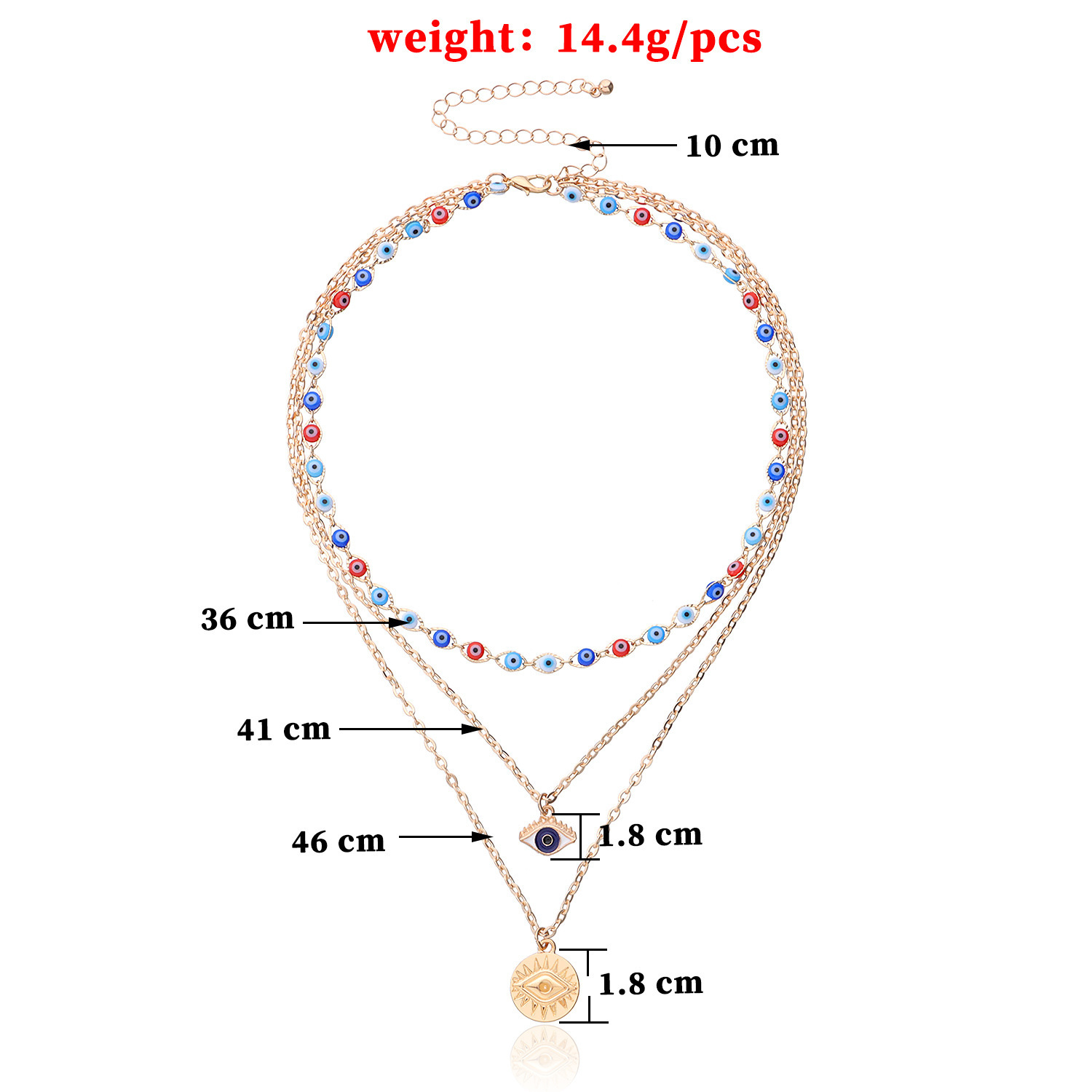 Multi-layer Devil's Eye Pendant Necklace display picture 1