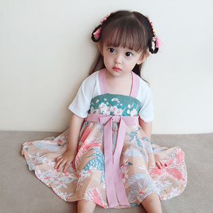 Летнее детское ханьфу, ретро платье, китайский стиль, детская одежда