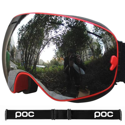 POC double-layer anti-fog ski goggles comma-coated ski glasses mountaineering goggles double-layer anti-fog sheet