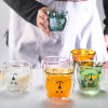 Panfan double -layer glass cup cartoon creative milk cup tea cup Douyin same cat's claws cute and transparent