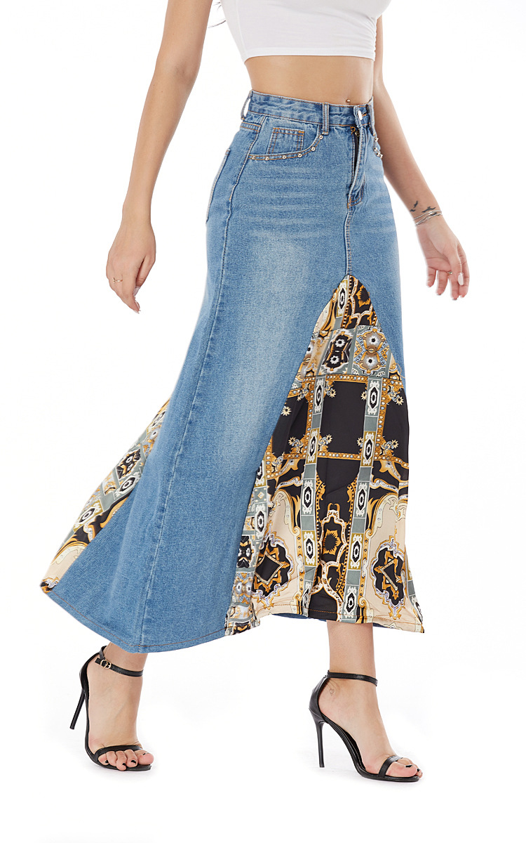 denim long skirt dress  NSSY9903